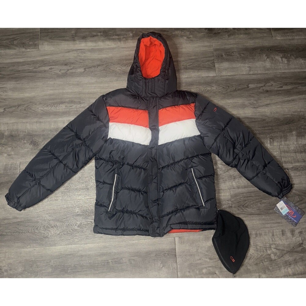CB Sports Boys Size XL Orange Arctic Weather Protection Puffer Jacket + Hat